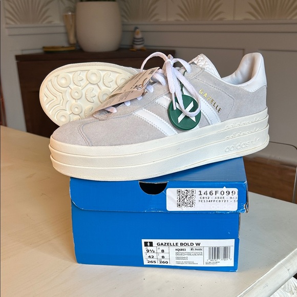 adidas Shoes - Adidas Gazelle Bold Sneakers in Light Gray and White